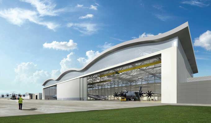 A400M nieuwe hangar in opbouw